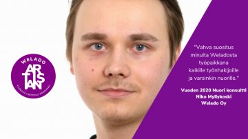 Weladolainen Niko Myllykoski on Vuoden nuori konsultti 2020